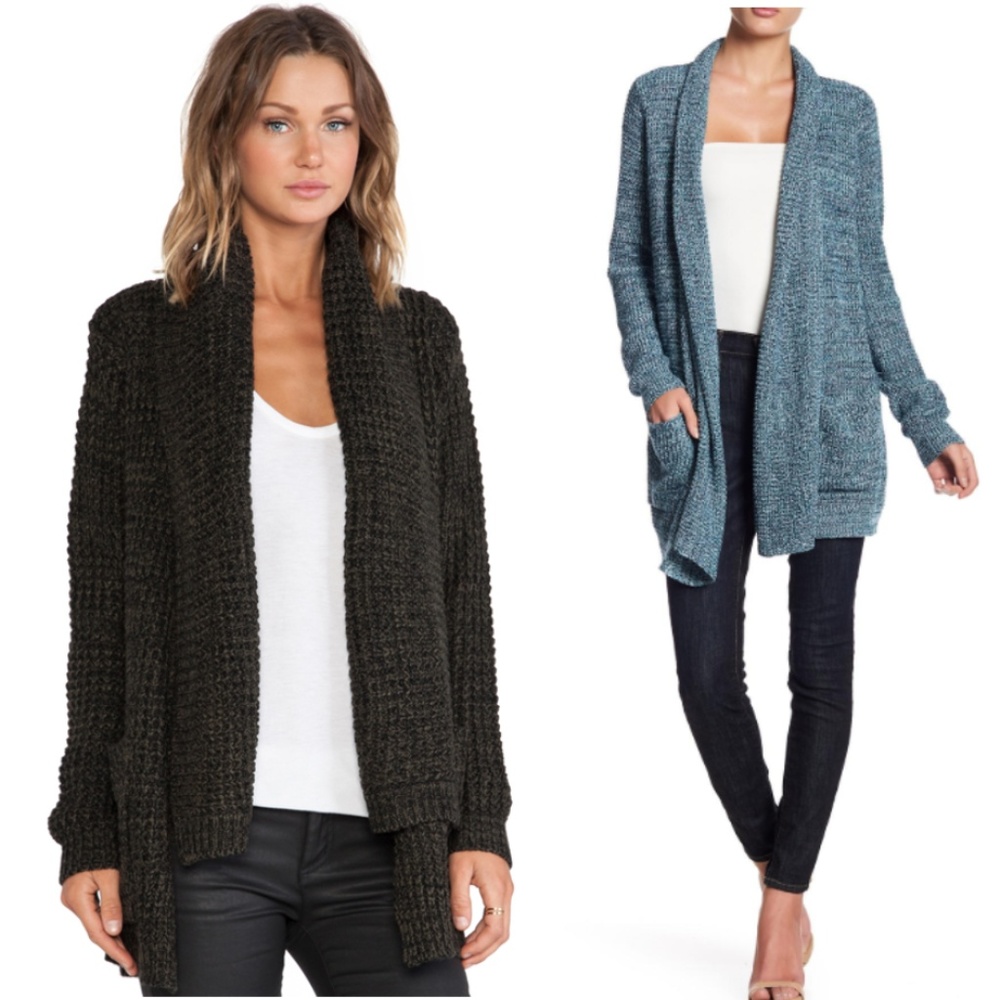 REVOLVE Manon Chunky Black Knit Open Cardigan